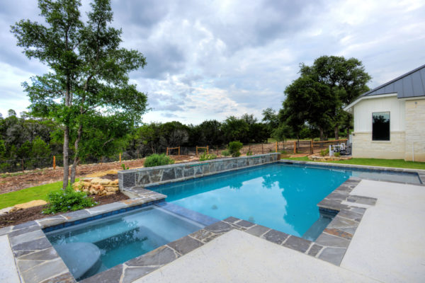 Gray Stone Edged Pool in San Antonio