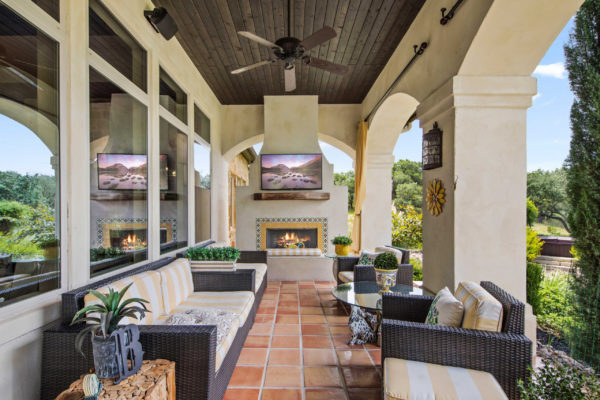 Outdoor Fireplace in Cordillera Ranch Home