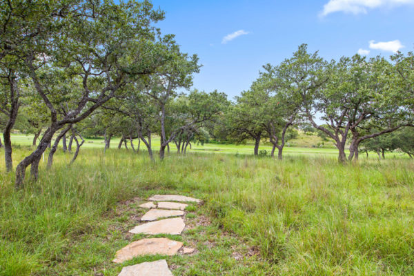 Backyard Stone Pathway leading to Cordillera Ranch golf course