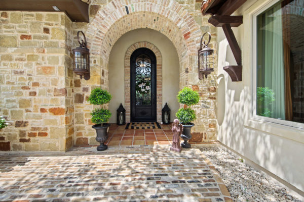 Tuscan Stoned Entry Way of San Antonio Custom Home