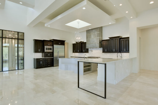 White Floating Drop Ceiling in Kitchen of Cordillera Ranch