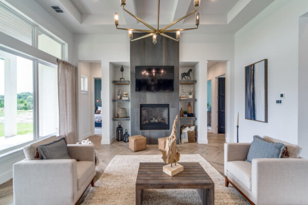 San Antonio Custom Home Builder - Harper House Plan - Living Room